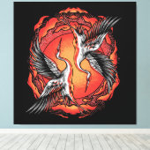 Japanische Kampfkran - Asiatische Kunst Leinwanddruck (Insitu (Holzboden))