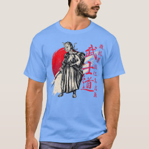 Japanische Kampfkunst Tengu Samurai mit Neko Mask T-Shirt