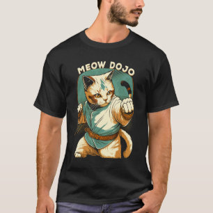 Japanische Kampfsportarten Karate Katze Miauen Doj T-Shirt