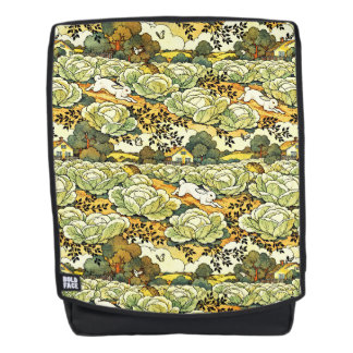 Japanische Kaninchen in einem Kohlkopf-Garten Rucksack