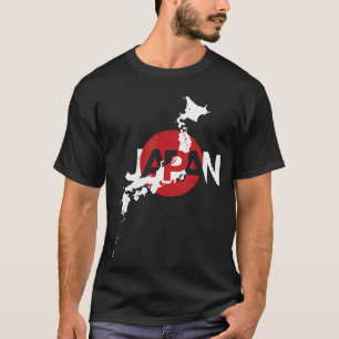 Japanische Kartenflagge Souvenir abgenutzt Japan F T-Shirt