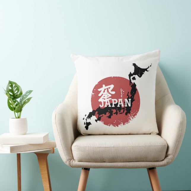 Japanische Kartenkissen - Red Sun & Kanji Cushion Kissen (Stuhl )