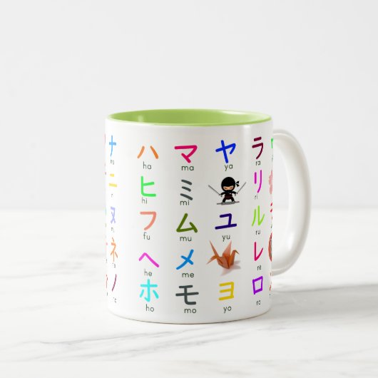 Japanische Katakana-Tasse Zweifarbige Tasse (VorderseiteRechts)
