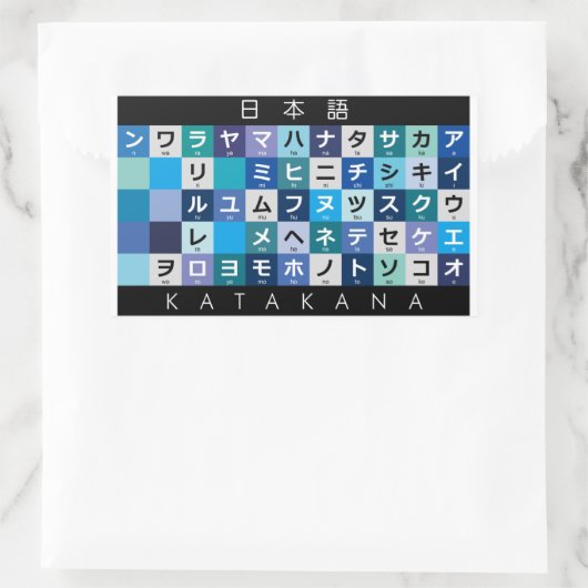 Japanische Katakanatabelle Rechteckiger Aufkleber (Tasche)