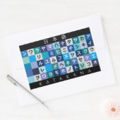 Japanische Katakanatabelle Rechteckiger Aufkleber (Umschlag)