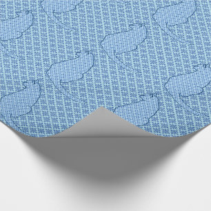 Japanische Katze - Blue Kimono Print Geschenkpapier