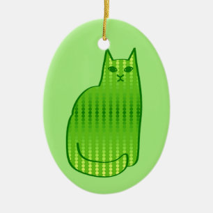 Japanische Katze - Blue Kimono Print Keramik Ornam Ornament