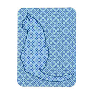 Japanische Katze - Blue Kimono Print Magnet