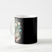 Japanische Katze Cherry Blossom Samurai Moonlight Kaffeetasse (Vorderseite Links)