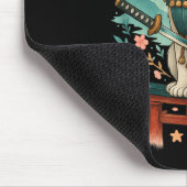 Japanische Katze Cherry Blossom Samurai Moonlight Mousepad (Ecke)