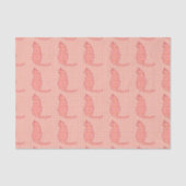 Japanische Katze - Coral Orange Batik Seidenpapier (Vorderseite)