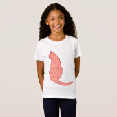 Japanische Katze - Coral Orange Batik T-Shirt (Vorne ganz)