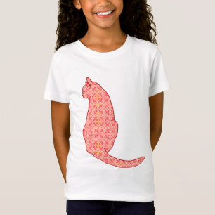 Japanische Katze - Coral Orange Batik T-Shirt