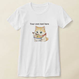 Japanische Katze, die Ramen-Nudeln isst T-Shirt