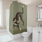 Japanische Katze fängt einen Frosch Duschvorhang (Beispiel)