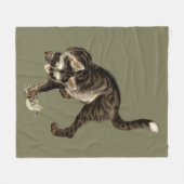 Japanische Katze fängt einen Frosch Fleecedecke (Vorderseite (Horizontal))