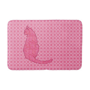 Japanische Katze - Fuchsia Pink Batik Badematte