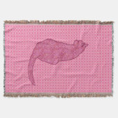 Japanische Katze - Fuchsia Pink Batik Decke (Vorderseite)