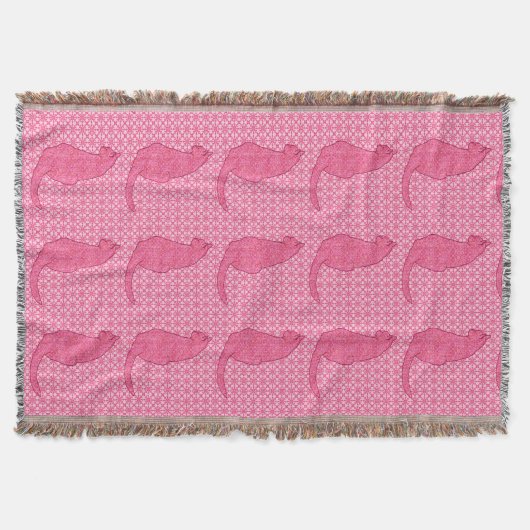 Japanische Katze - Fuchsia Pink Batik Decke (Vorderseite)