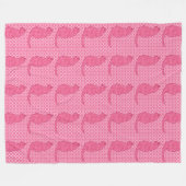 Japanische Katze - Fuchsia Pink Batik Fleecedecke (Vorderseite (Horizontal))
