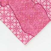 Japanische Katze - Fuchsia Pink Batik Fleecedecke (Ecke)
