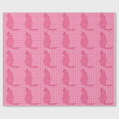 Japanische Katze - Fuchsia Pink Batik Geschenkpapier (Flach)