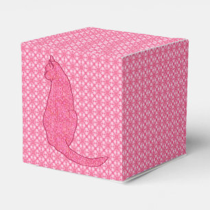 Japanische Katze - Fuchsia Pink Batik Geschenkschachtel