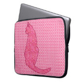 Japanische Katze - Fuchsia Pink Batik Laptopschutzhülle (Vorderseite Links)