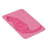 Japanische Katze - Fuchsia Pink Batik Magnet (Rechte Seite)