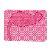 Japanische Katze - Fuchsia Pink Batik Magnet (Horizontal)