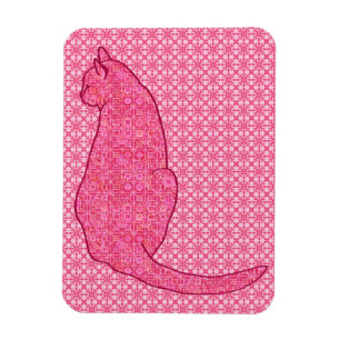 Japanische Katze - Fuchsia Pink Batik Magnet