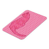 Japanische Katze - Fuchsia Pink Batik Magnet (Linke Seite)