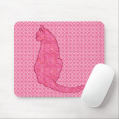 Japanische Katze - Fuchsia Pink Batik Mousepad (Mit Mouse)