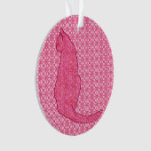 Japanische Katze - Fuchsia Pink Batik Ornament (Vorderseite)