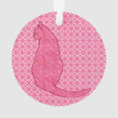 Japanische Katze - Fuchsia Pink Batik Ornament (Rückseite)
