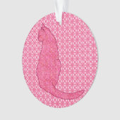 Japanische Katze - Fuchsia Pink Batik Ornament (Vorderseite)