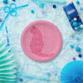Japanische Katze - Fuchsia Pink Batik Pappteller (Party)