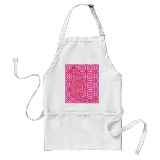 Japanische Katze - Fuchsia Pink Batik Schürze (Vorne)