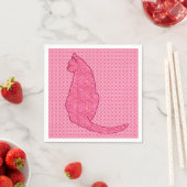 Japanische Katze - Fuchsia Pink Batik Serviette (Beispiel)