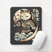 Japanische Katze Japan Waves kawaii Manga Anime Mousepad (Mit Mouse)