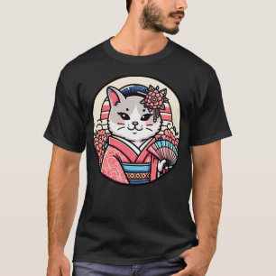 Japanische Katze Kimono meow T-Shirt