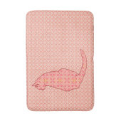 Japanische Katze - korallenroter orange Batik Badematte (Vorderseite Vertikal)