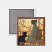 Japanische Katze Neko Magnet (Vorderseite/Rückseite)