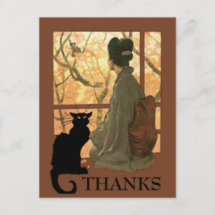 Japanische Katze Neko, Text bearbeiten Postkarte