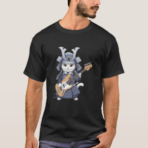 Japanische Katze spielt Gitarre künstlerisches Des T-Shirt