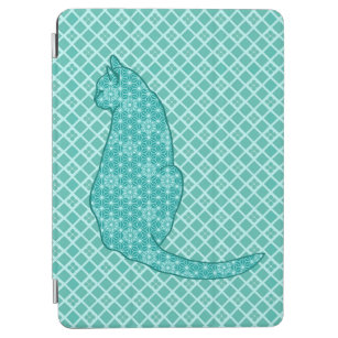 Japanische Katze - Türkisfarben Kimono Print iPad Air Hülle
