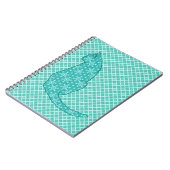 Japanische Katze - Türkisfarben Kimono Print Notizblock (Linke Seite)