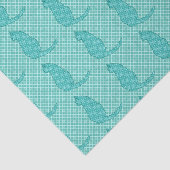 Japanische Katze - Türkisfarben Kimono Print Seidenpapier (Ausschnitt)