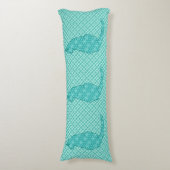 Japanische Katze - Türkisfarben Kimono Print Seitenschläferkissen (Vorderseite Vertikal)