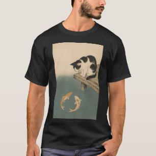 Japanische Katze und Koi-Fisch – Vintage Ukiyo-e T-Shirt